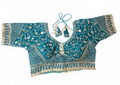 Embroidered blue cotton blouse
